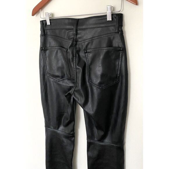 Gap Vintage Slim High Rise Vegan Leather Black Pants Ankle Length Flattering 2P - Picture 10 of 12